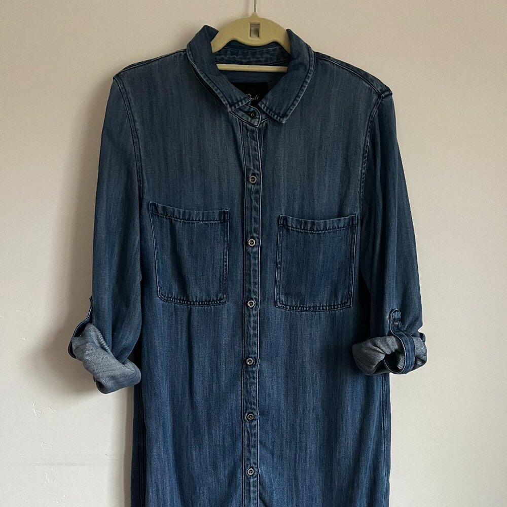 Rails Womens Denim Shirt Dress Long Sleeve Button Down Collared Blue Size S
